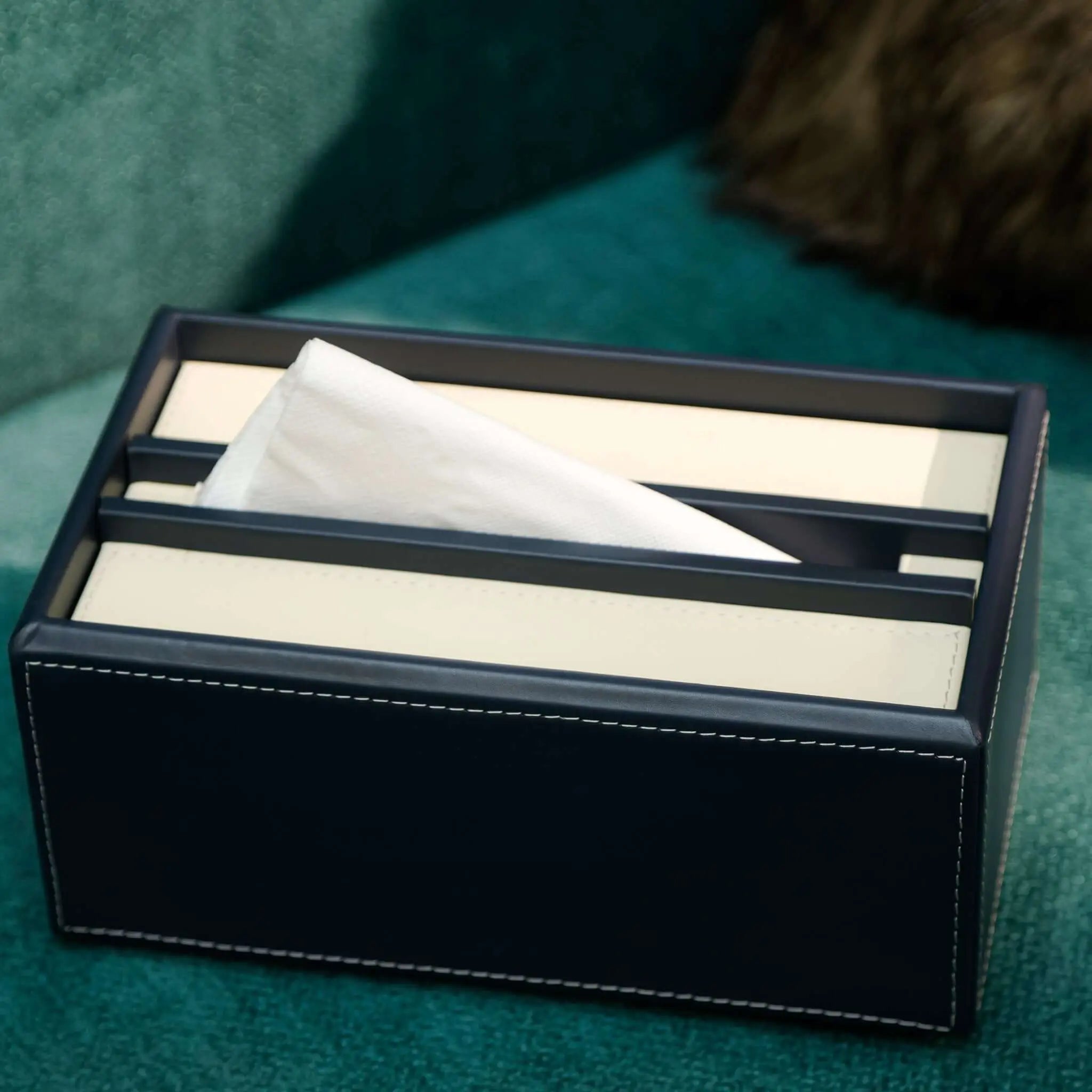 Klara Tissue In Airforce Blue and Ivory - Sepia Homes